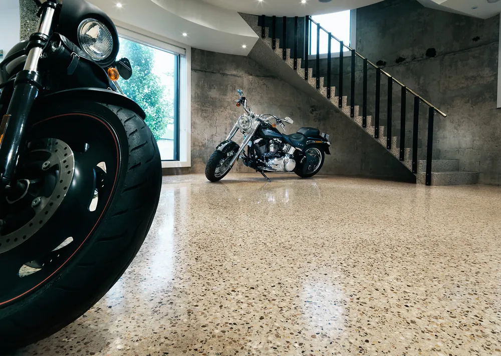 Garage floor after epoxy coating Tampa