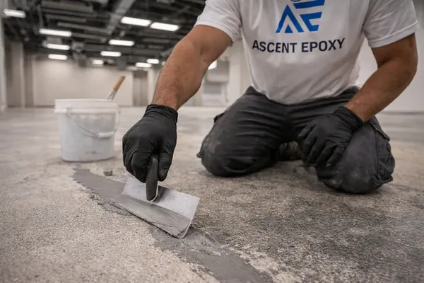 Surface preparation on commercial concrete floor in Tampa