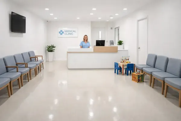 Commercial epoxy floor office building Tampa FL