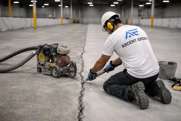 Industrial floor crack repair and substrate preparation Tampa