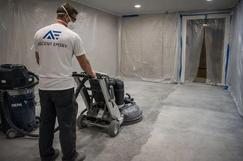 Diamond grinding residential concrete floor Tampa