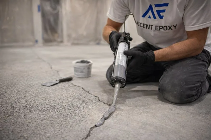 Hand-troweled metallic epoxy floor in a Carrollwood home