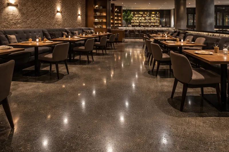 Polished concrete restaurant floor Tampa