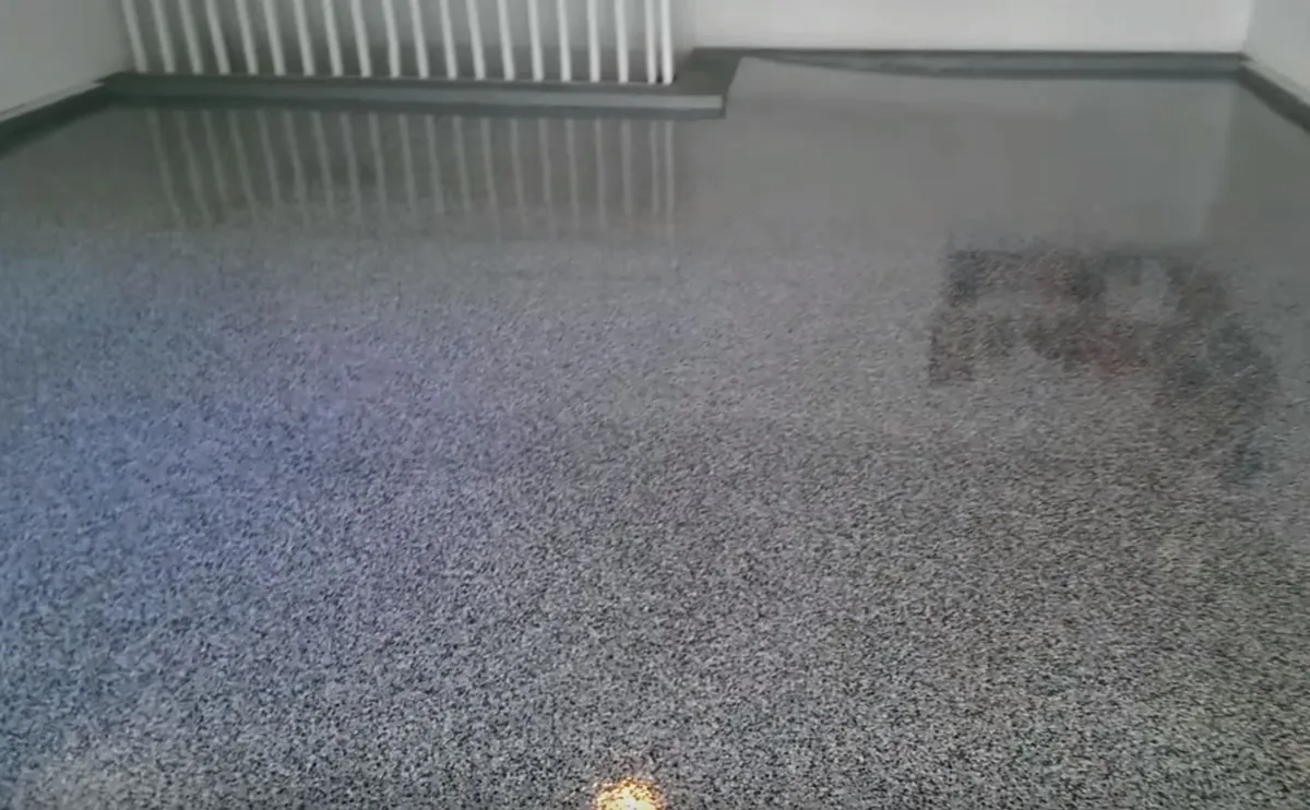 Residential metallic epoxy floor in Tampa Florida home